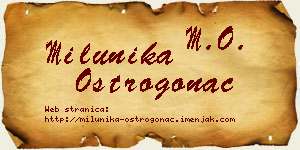 Milunika Ostrogonac vizit kartica